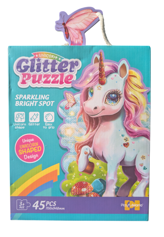 Unicorn Glitter Puzzle - 45 Pcs
