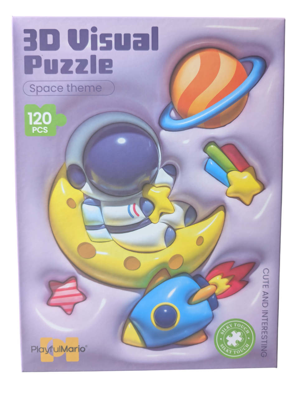 3D Space Theme Visual Puzzle - 120 Pcs