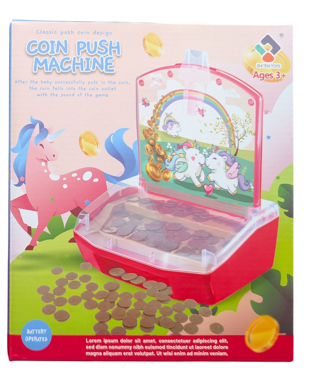 Coin Pusher Machine - Unicorn Theme