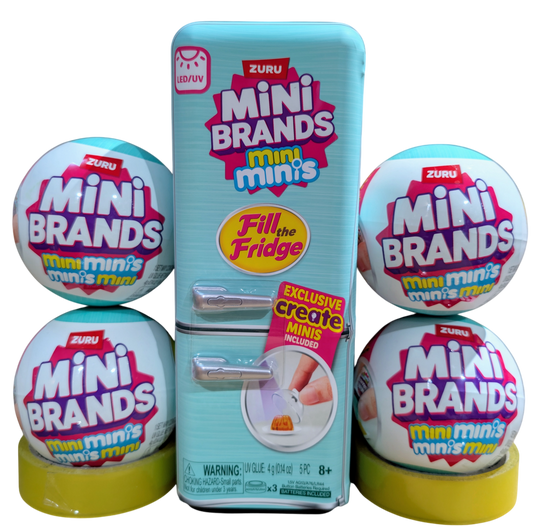 Mini Brands Fridge + 4 Fill the Fridge Balls Bundle