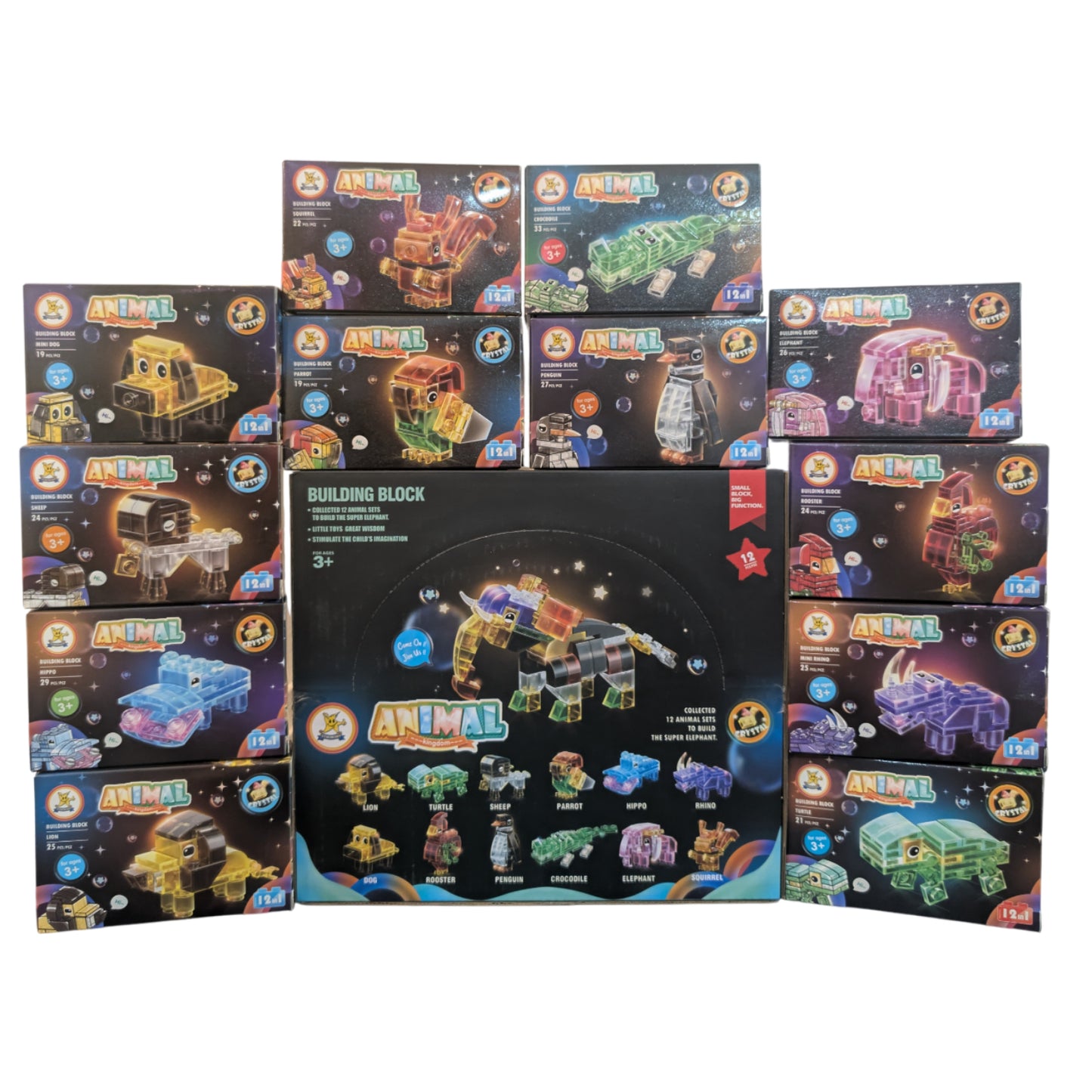 12 in 1 Brick Set - Animals