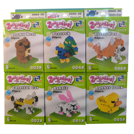 Zoobabies Mini Bricks - 6 Pack