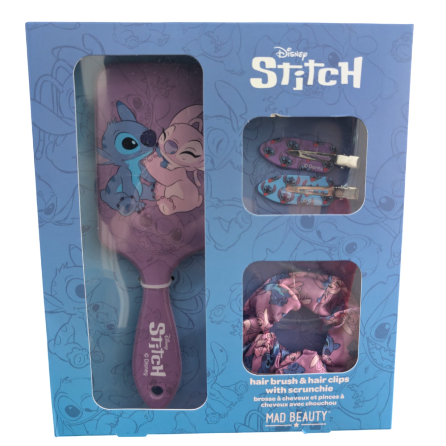 Stitch Hair Brush and Hair Clips with Scrunchie