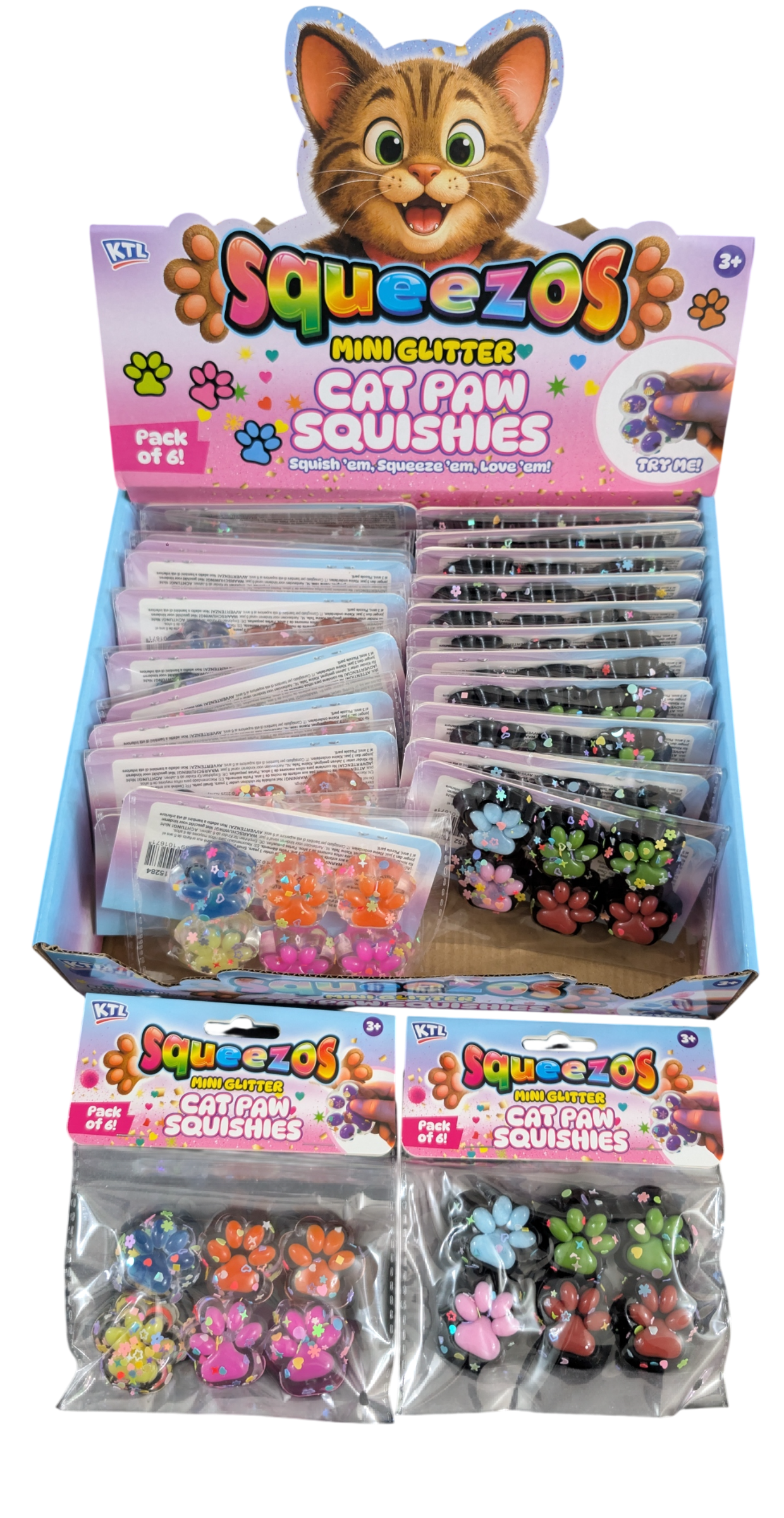 Squeezos Mini Cat Paw Squishies