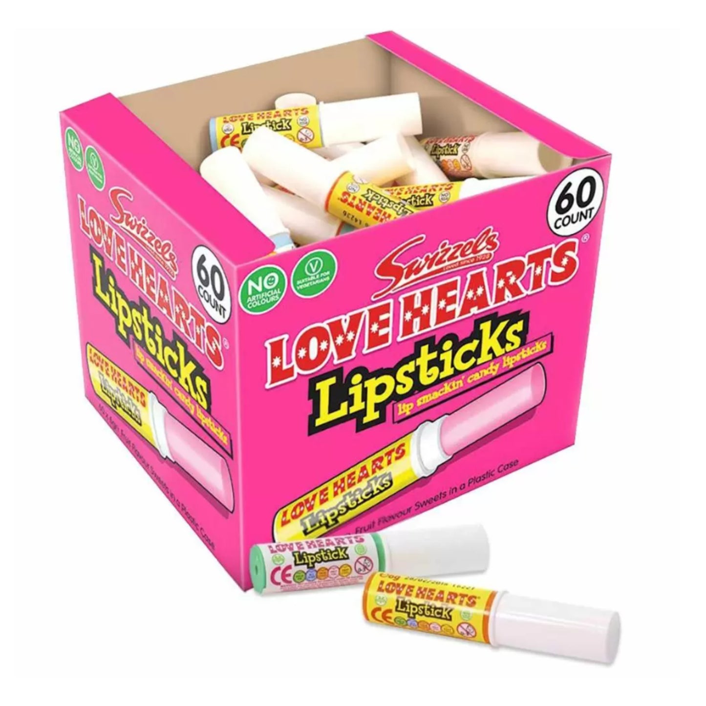 Swizzels Love Hearts Lipsticks - Box of 60