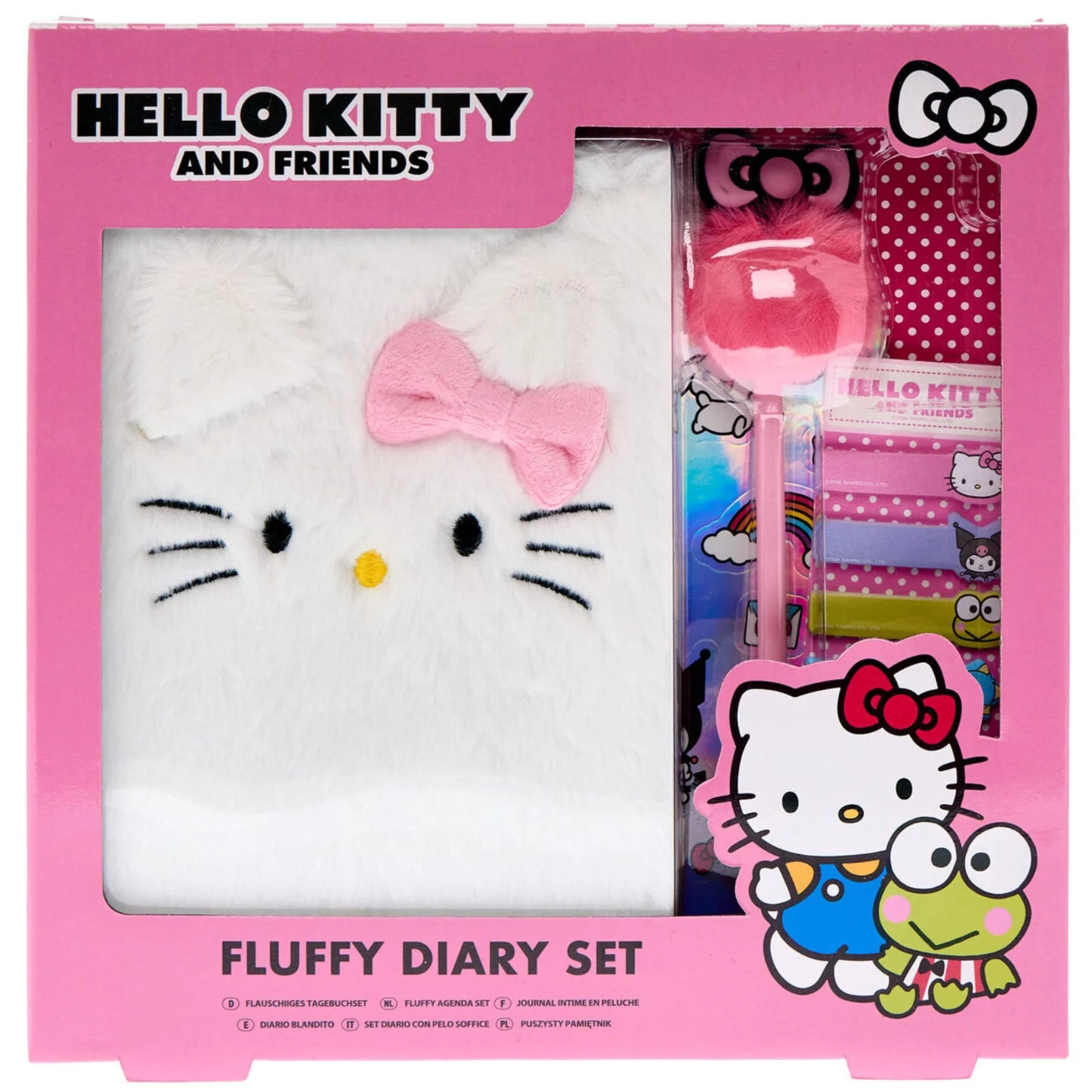 HELLO KITTY FLUFFY DIARY SET