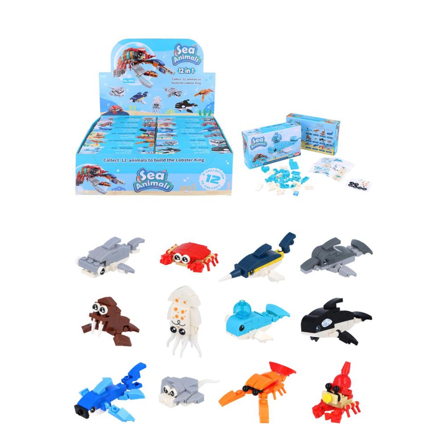 12 in 1 Brick Set -  Sea Creatures