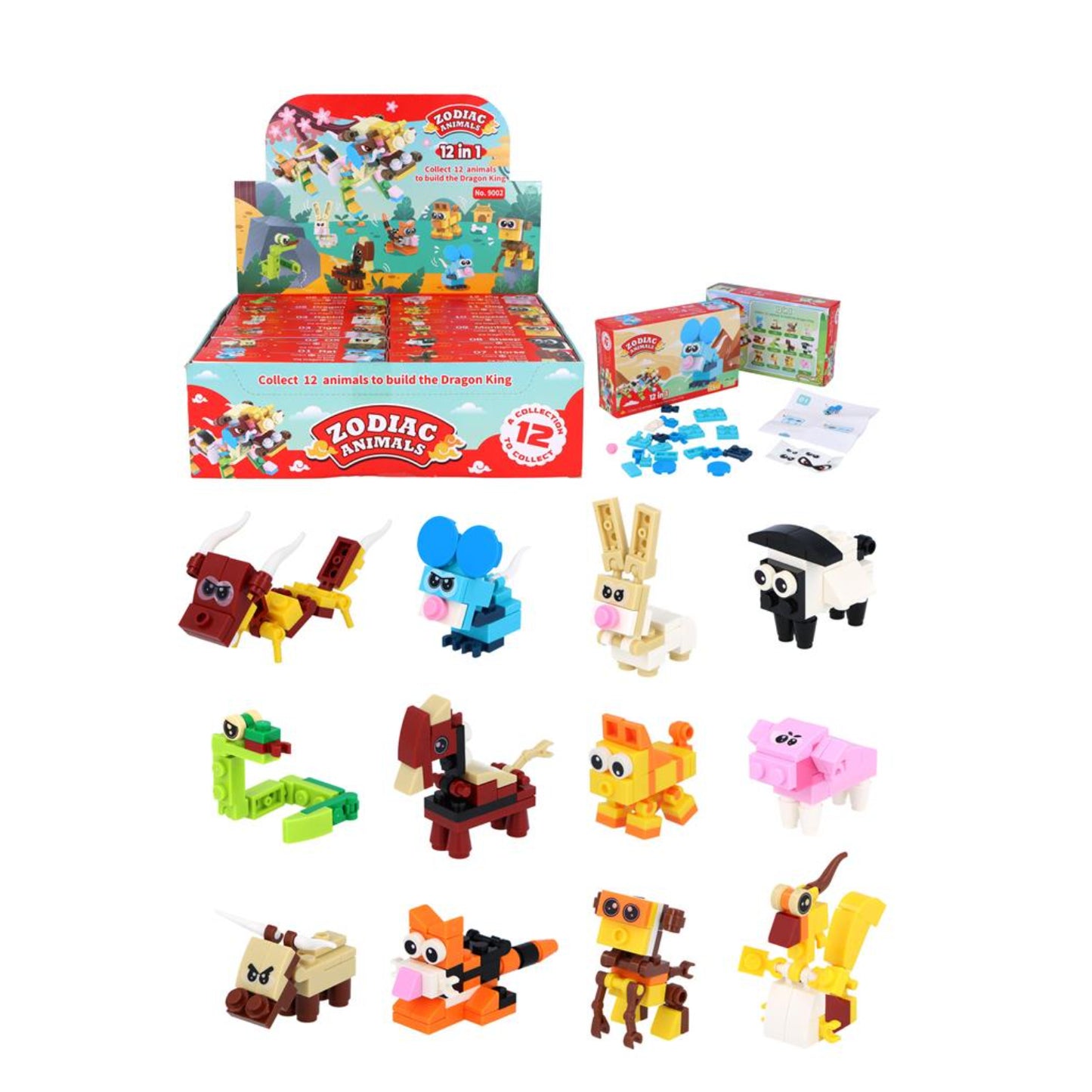 12 in 1 Brick Set -  Zodiac Animals
