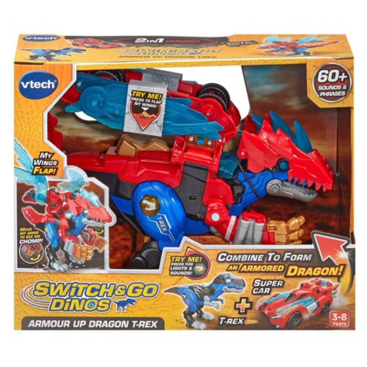 Vtech Switch & Go Dinos - Armour Up Dragon T-Rex