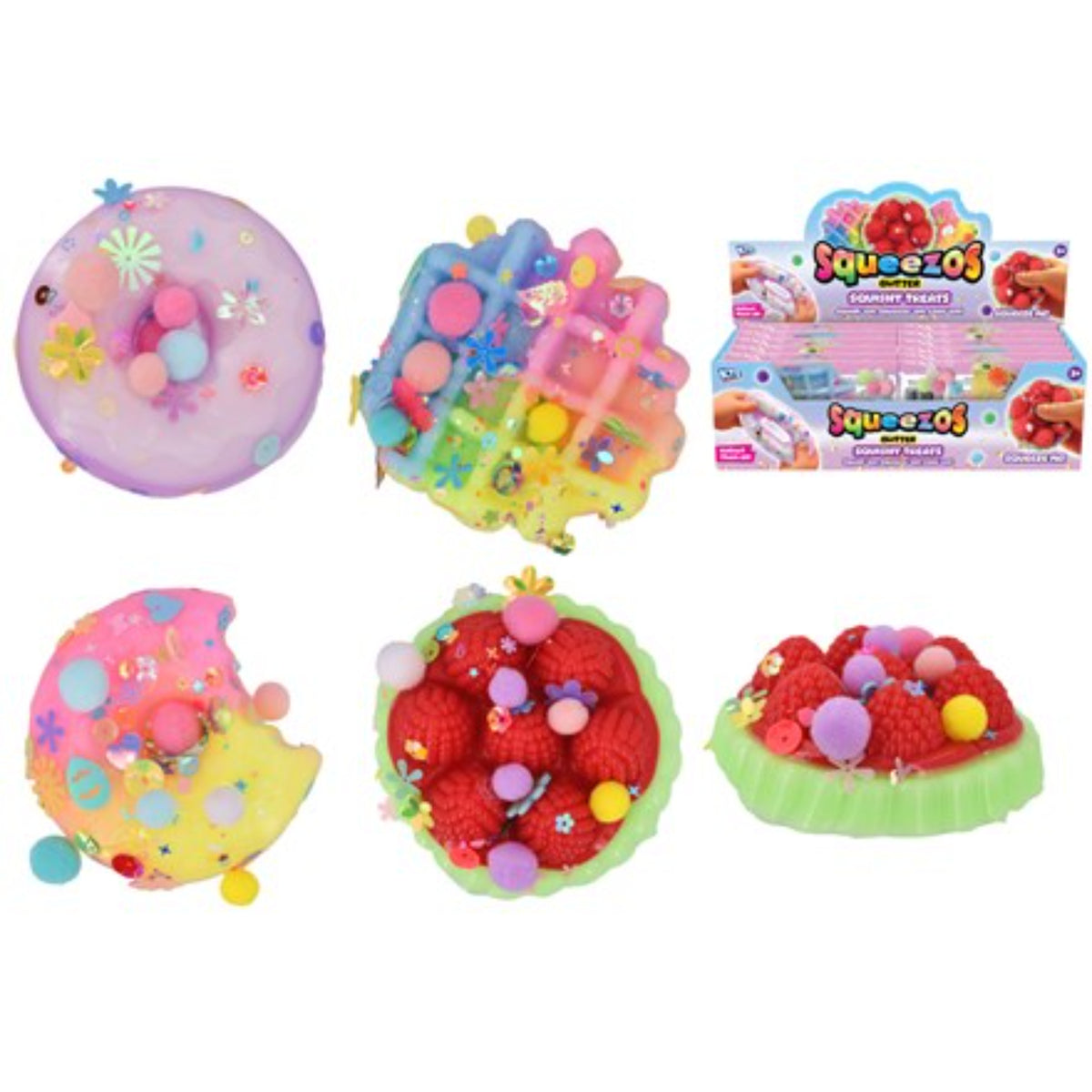 Squeezos Glitter Squishy Treats - Assorted Designs