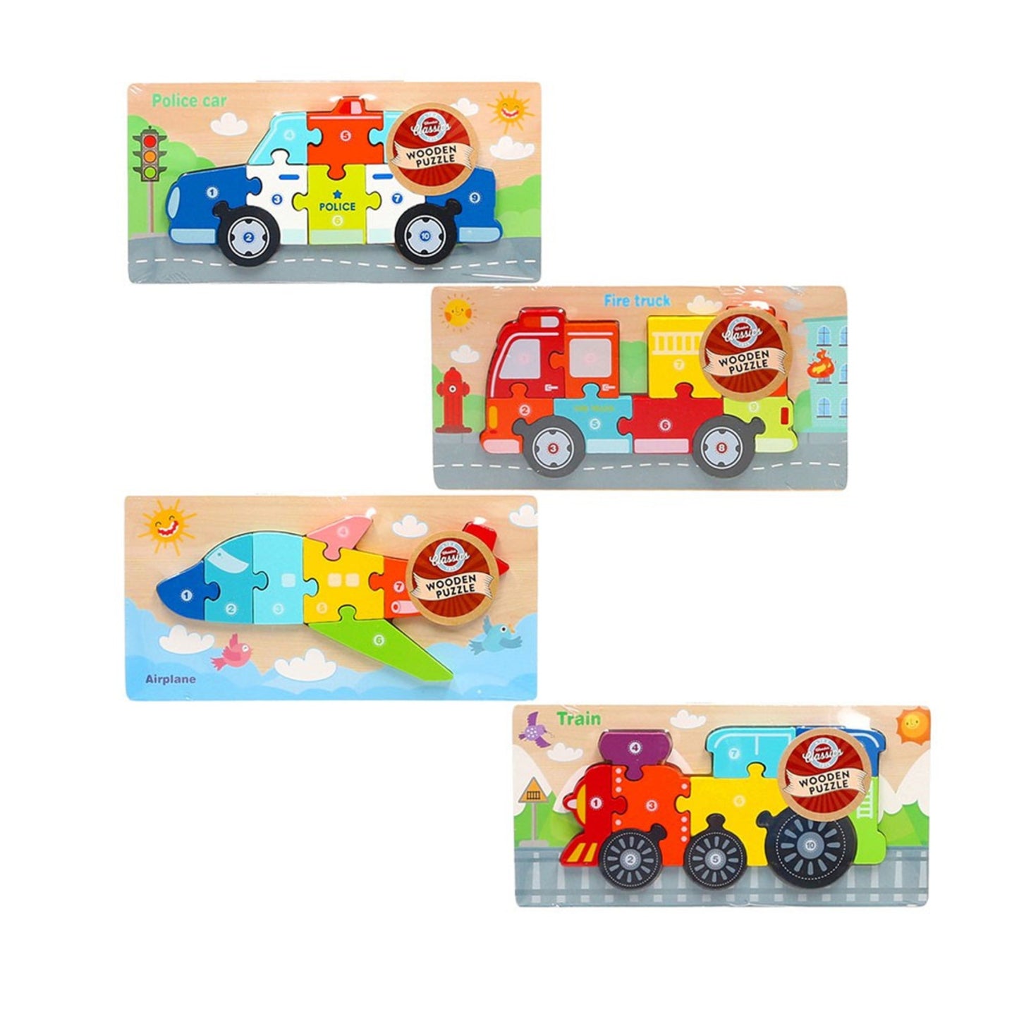 Vehicles Wooden Puzzle - Assorted Designs