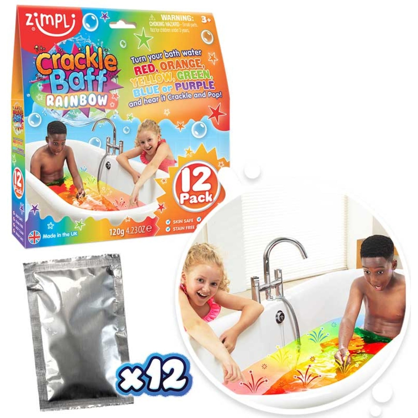 Crackle Baff Rainbow 12 Pack