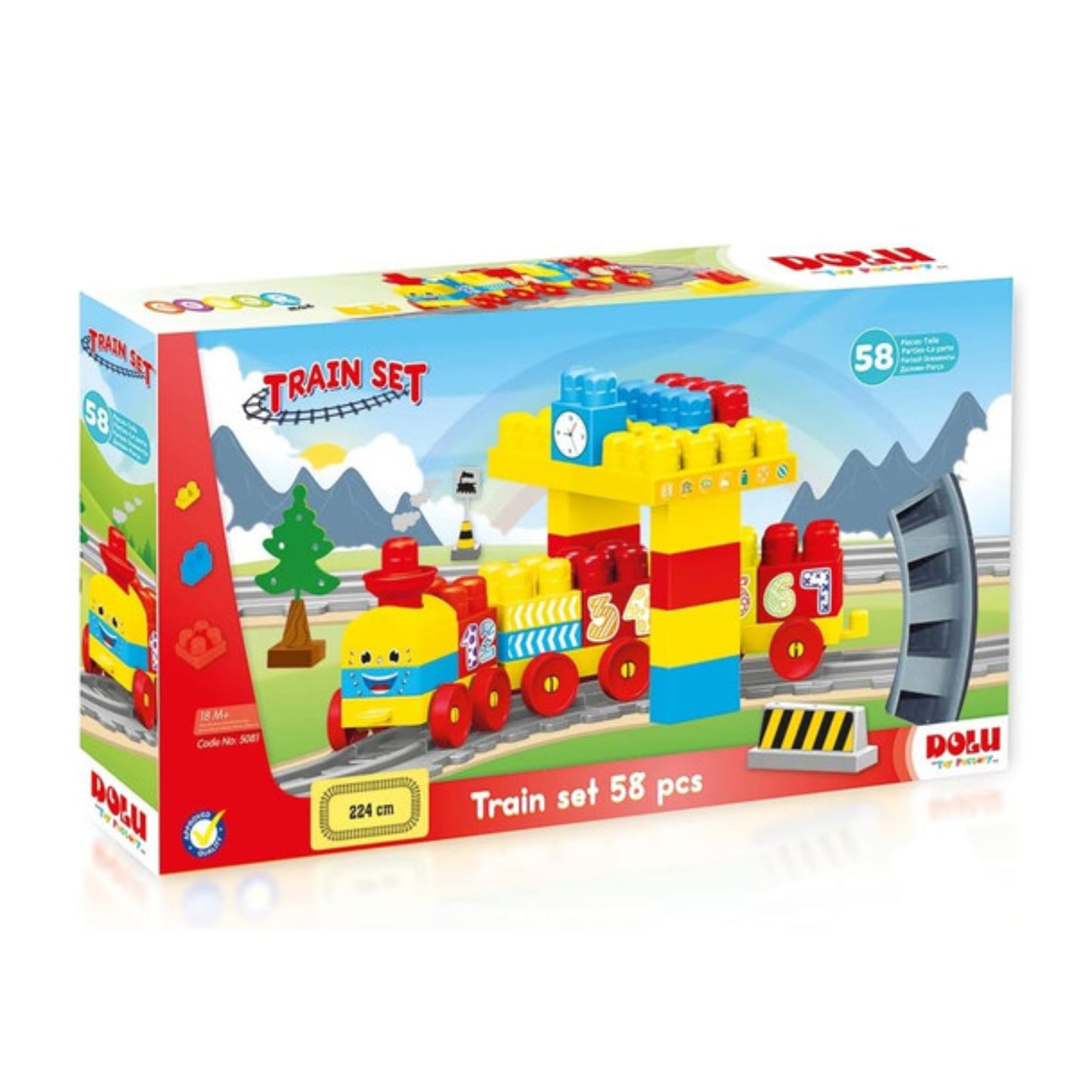 Dolu Toy Train Set 58 Pieces