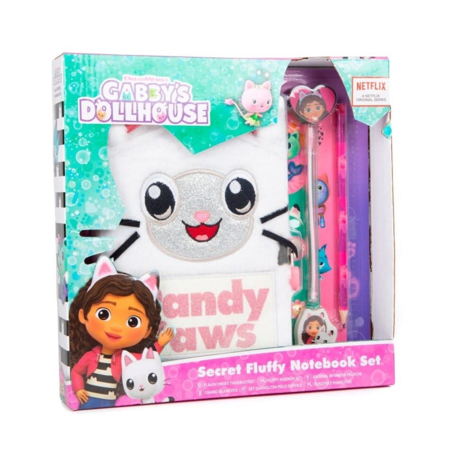 GABBYS DOLLHOUSE SECRET FLUFFY NOTEBOOK SET