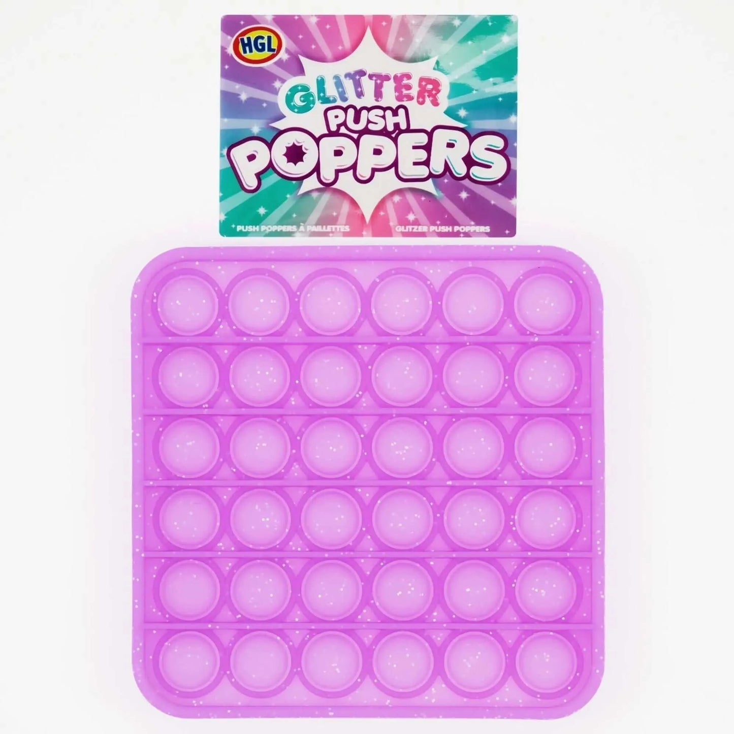 Glitter Push Poppers - Square - 3 Colours
