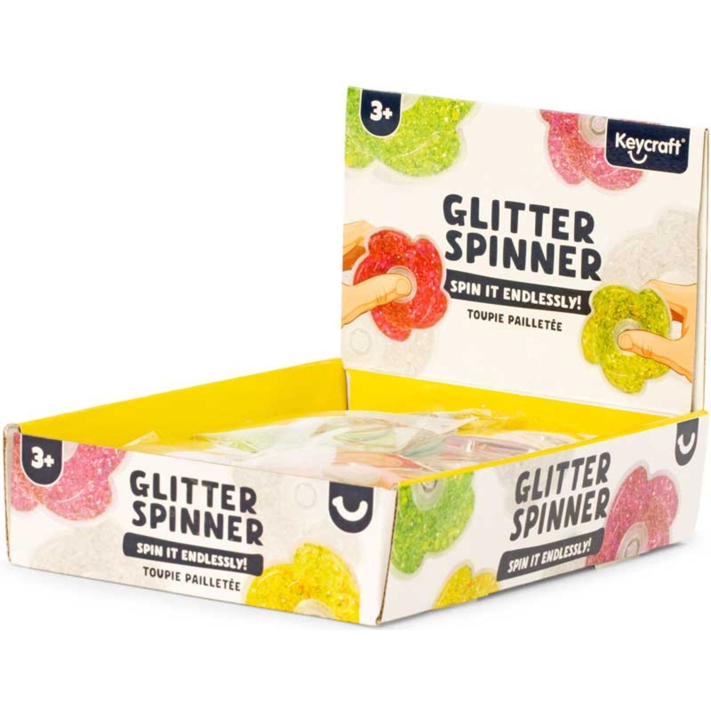 GLITTER SPINNER SENSORY TOY ASSORTED