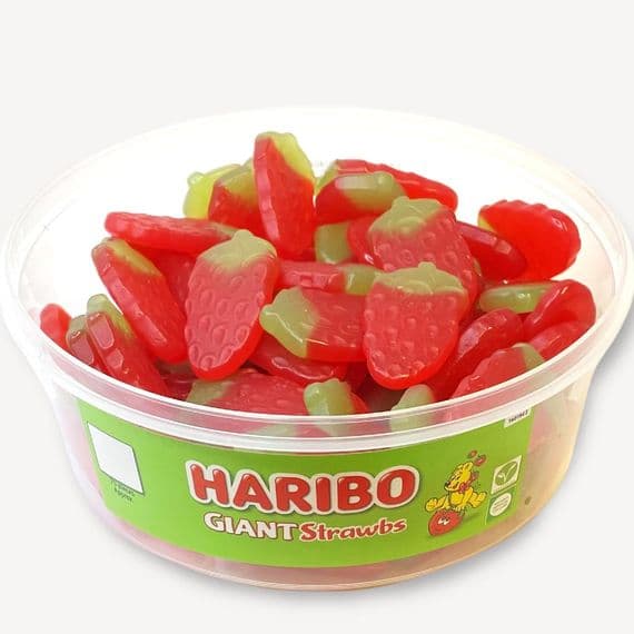 Haribo Giant Strawbs - 825g Tub
