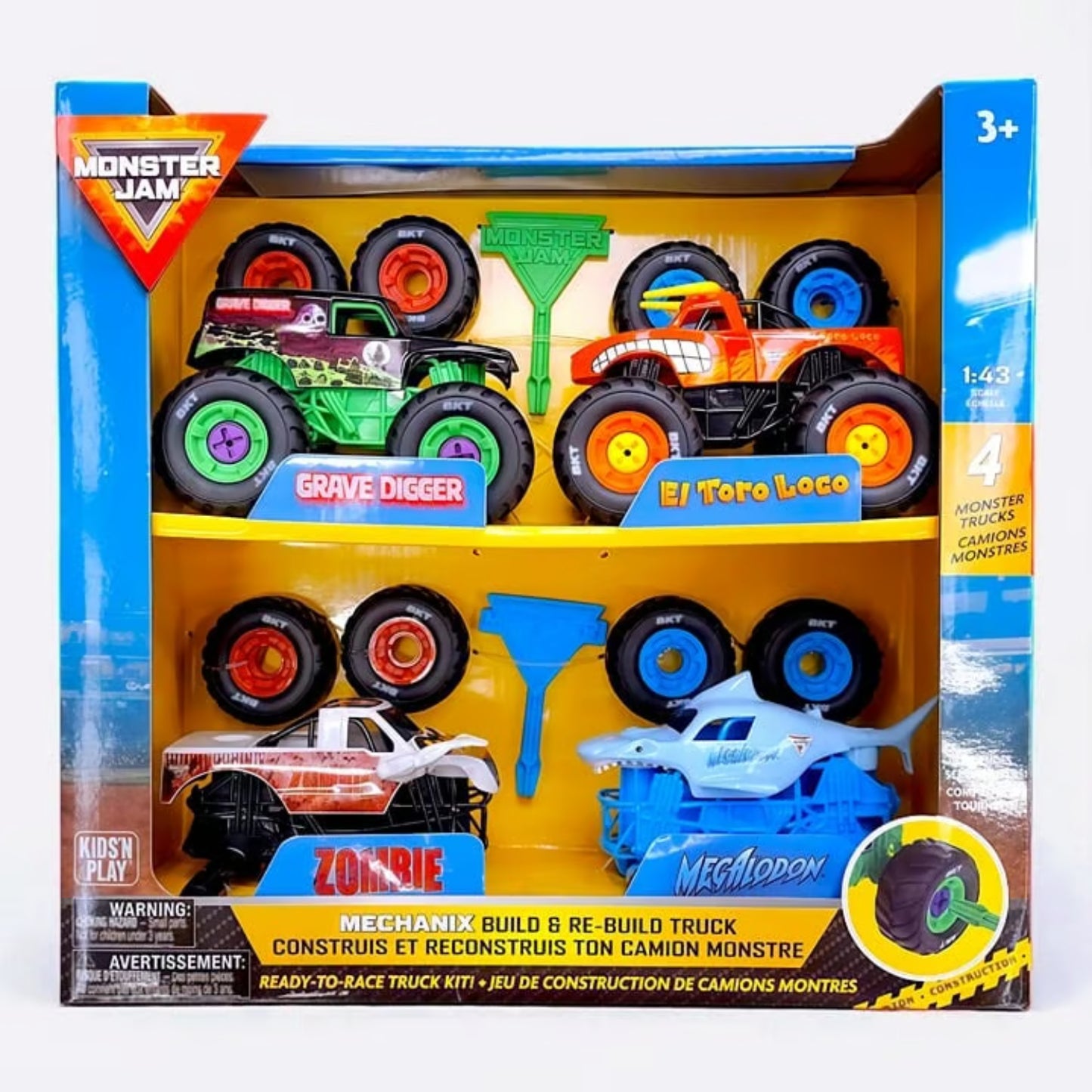 Monster Jam Mechanix Build and Rebuild Trucks 4 Pack