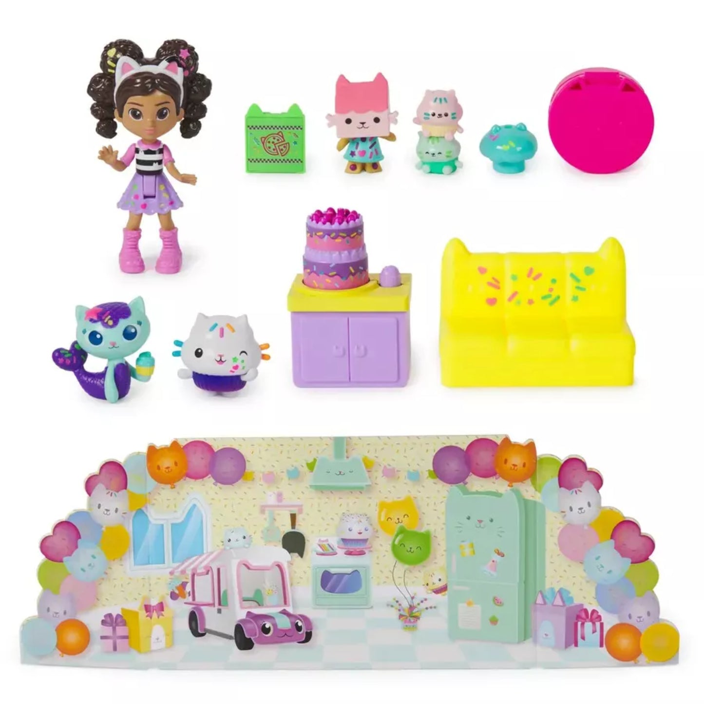 Gabby's Dollhouse Cakeys Birthday Figure Set