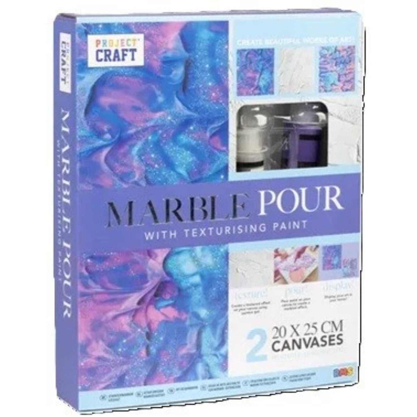 Marble Pour with Texturing Paint - 2 Assorted Designs