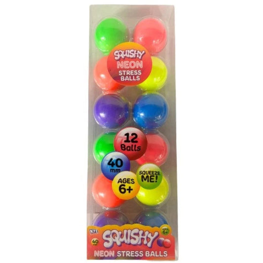 Squishy Neon Stress Balls - 12 Pack