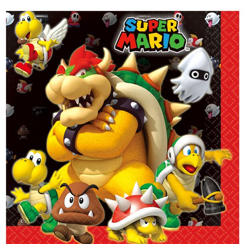 Super Mario Paper Napkins - 33cm (16pk)