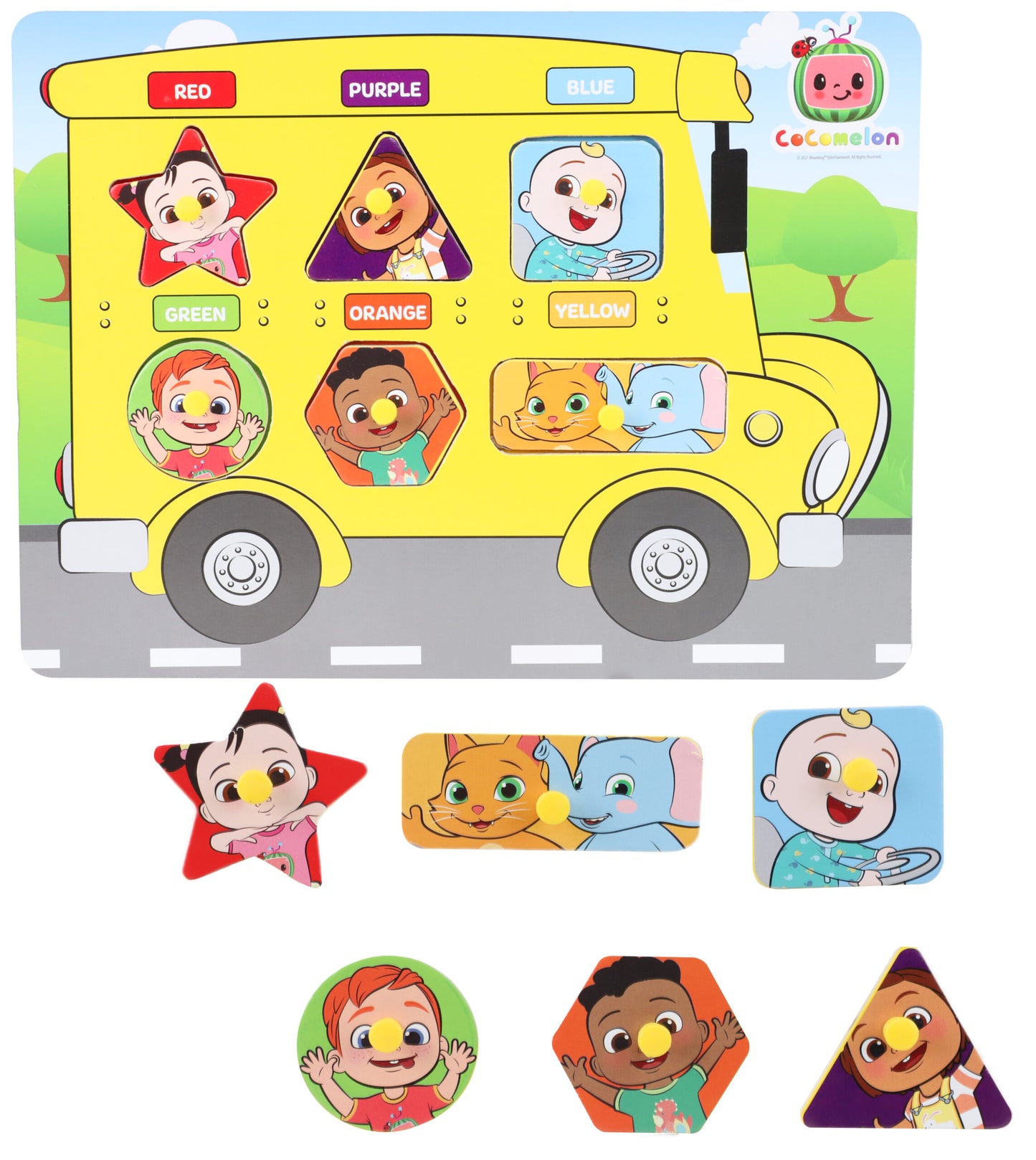 Cocomelon Wooden Bus Peg Board